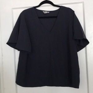 H&M flutter sleeve, silky top